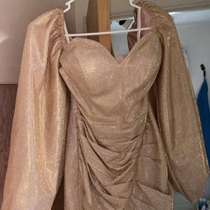 Elegant Gold Women's Dress
